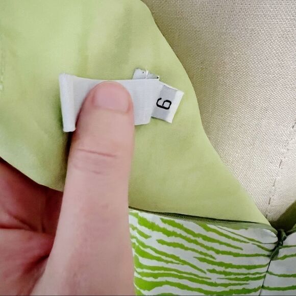 VTG 90's Y2K Laundry by Shelli Segal Lime Green Tiger dress beaded detail - Picture 8 of 10